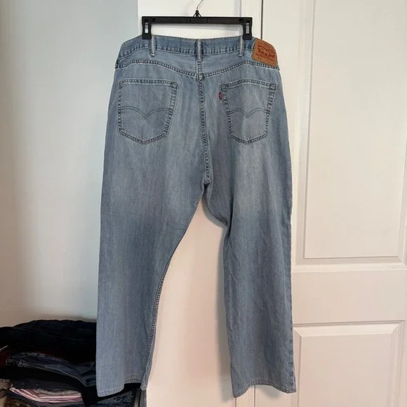 Levi's 505 Jeans Mens W42 L30 Blue Denim Straight Leg Cotton Casual - Picture 7 of 11